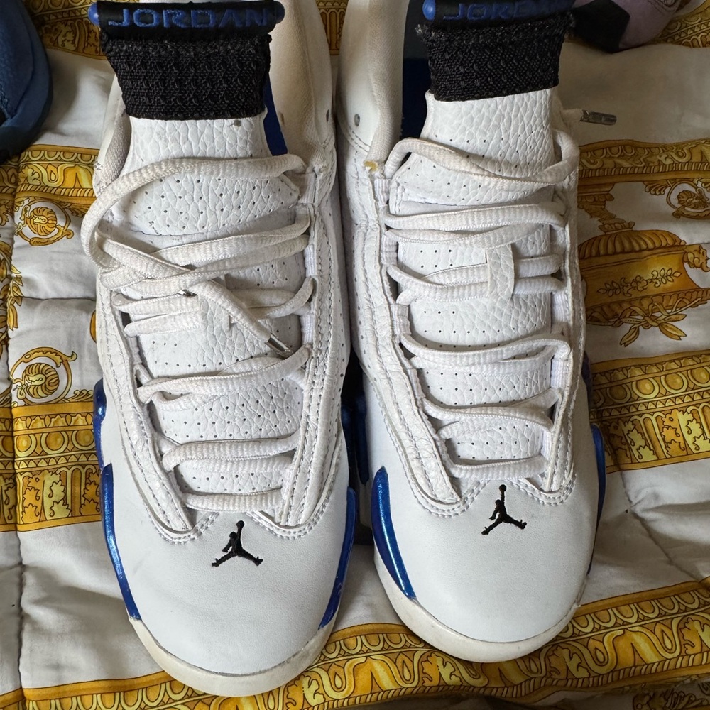 Jordan White and Blue Athletic Shoes
